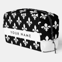 Fleur de Lis, White on Black, White, Your Name