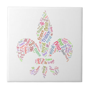 Fleur de Lis words symbol Tile