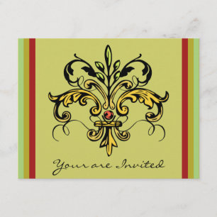 Fleur de lis Xmas Invitation
