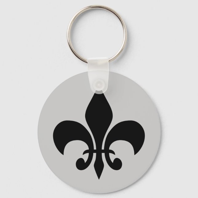 Fleur de Lise in Grey Key Chain (Front)