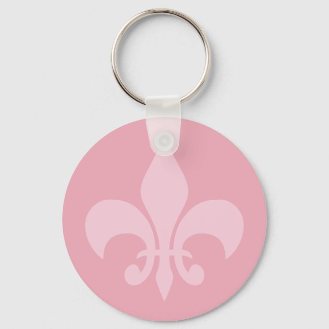 Fleur de Lise in Pink Key Chain (Front)