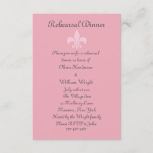Fleur de Lise Rehearsal Dinner Invite Pretty Pinks