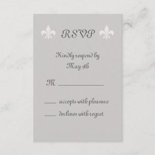 Fleur de Lise RSVP in Smokey Greys Card