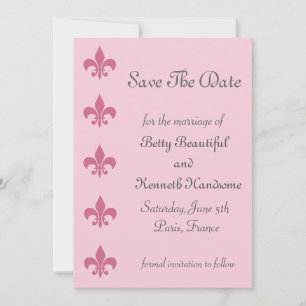 Fleur de Lise Save the Date in Pretty Pinks