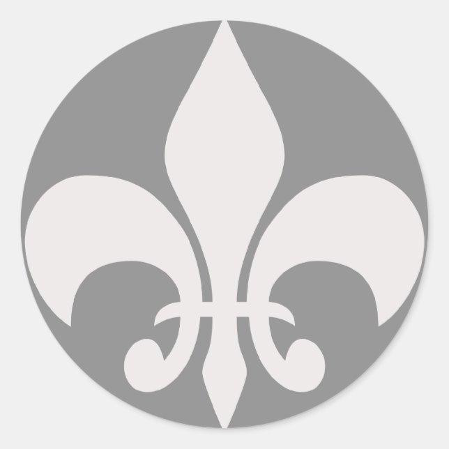 Fleur de Lise Sticker in Smokey Greys (Front)
