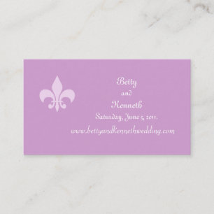 Fleur de Lise Wedding Website Card in Lilacs