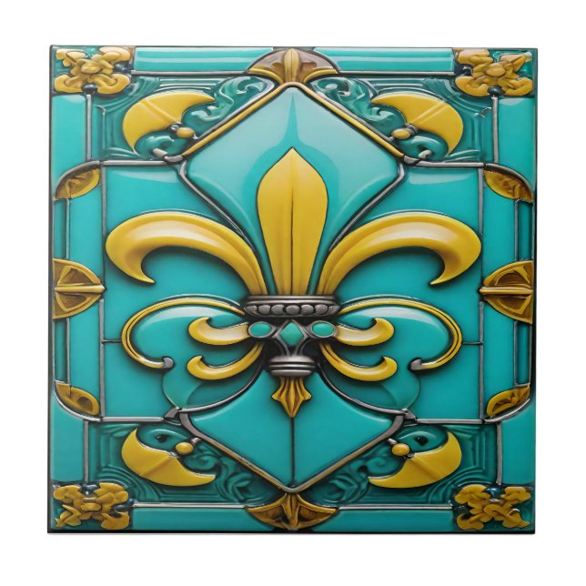  Fleur de Luxe Ceramic Tile (Front)