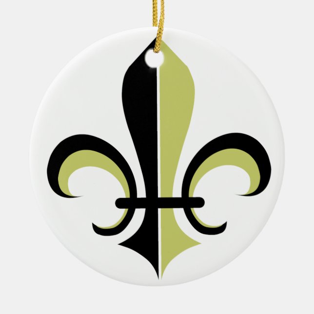 Fleur De Lys Ceramic Tree Decoration (Front)