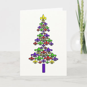 Fleur de Lys Christmas Tree Holiday Card