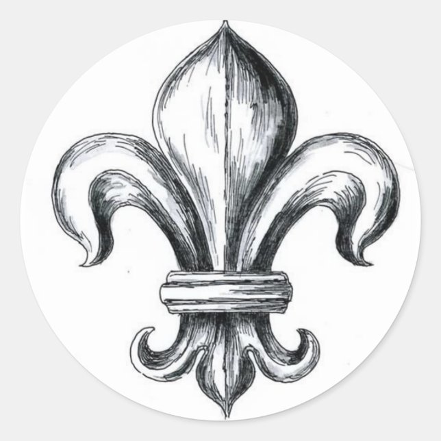 fleur de lys classic round sticker (Front)