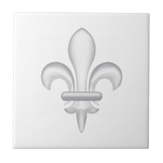 Fleur-de-lys light grey tile