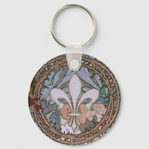 Fleur de lys - Mucha - Maude Adams as Joan of Arc Key Ring