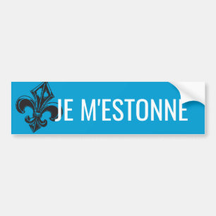 Fleur de lys Québec je m'estonne -VOTRE TEXTE Bumper Sticker