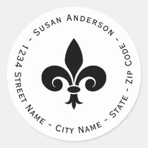 FLEUR DE LYS Return Address Label