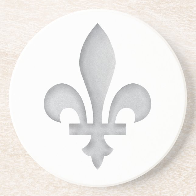 Fleur-de-lys Romantic Floral Motif Drinks Coaster (Front)