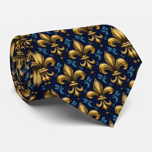 Fleur de lys seamless pattern tie (Rolled)