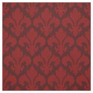 Fleur-de-lys Tiled Pattern Red Fabric