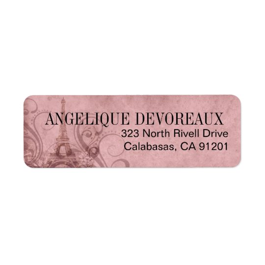 Fleur de Paris Eiffel Tower | pink Return Address Label