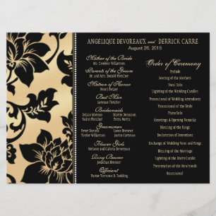 Fleur de Paris Eiffel Tower Wedding Program   sand