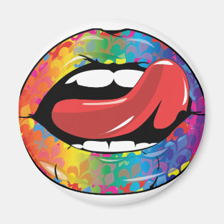 Fleur De Rainbow Licking Lips Magnet