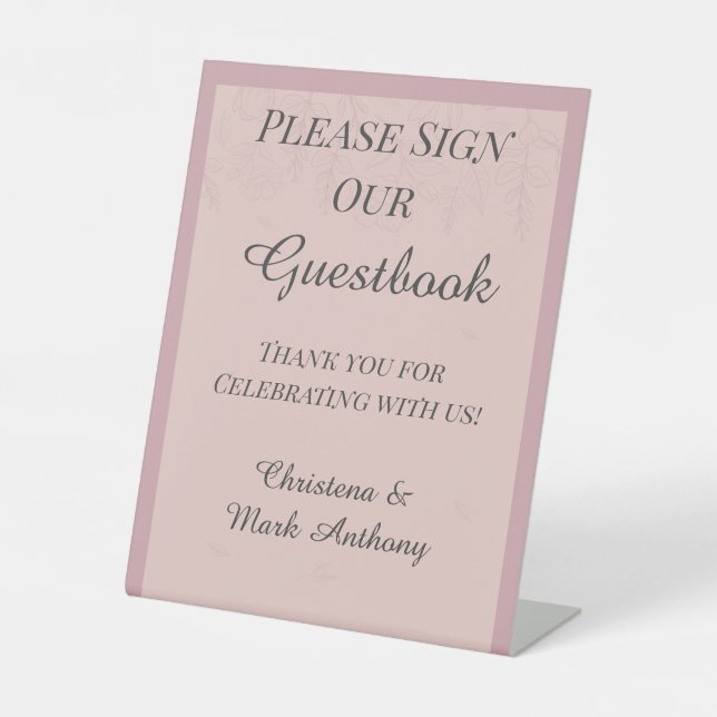 Fleur de Satin Please Sign Our Guestbook Sign (Front)