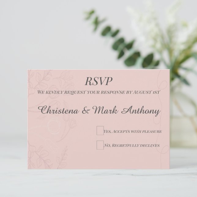 Fleur de Satin  RSVP Card (Standing Front)