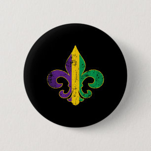 Fleur Delis Mardi Gras Symbol Louisiana Carnival N 6 Cm Round Badge