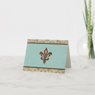 Fleur di Lys Damask Correspondence Note Cards