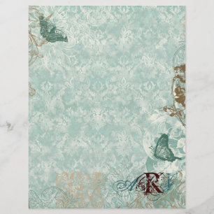 Fleur di Lys Damask - Monogrammed Scrapbook pages