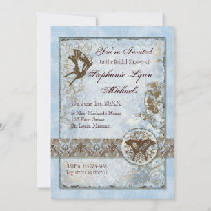 Fleur di Lys Damask vs2 - Bridal Shower Invitation