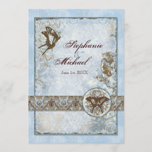 Fleur di Lys Damask vs2 - Damask Floral Swirl Invitation