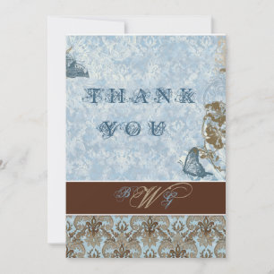 Fleur di Lys Damask vs2 - Thank You Notes Cards