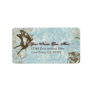 Fleur di Lys Damask Wedding Mailing Shipping Label