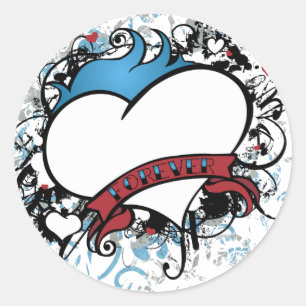 Fleur Forever Heart Classic Round Sticker