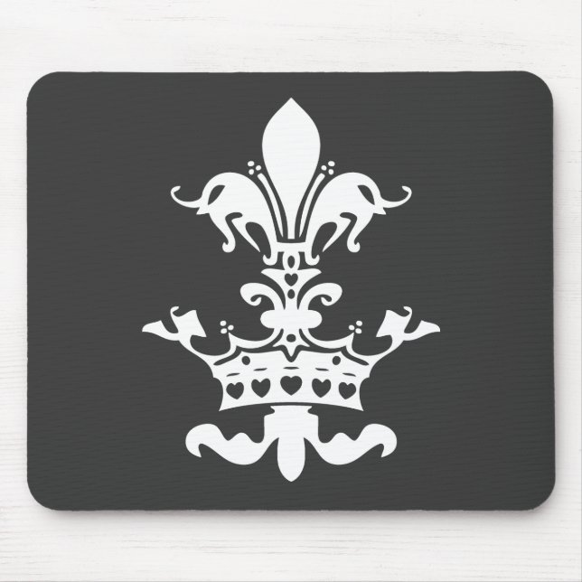 Fleur Heart Crown - Black Mouse Pad (Front)
