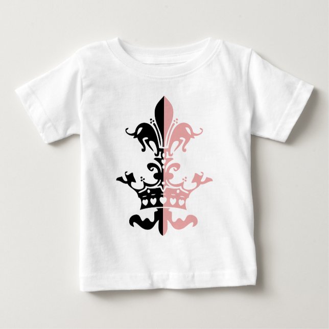 Fleur Heart Crown - Pink Baby T-Shirt (Front)