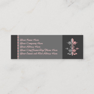 Fleur Heart Crown - Pink Mini Business Card