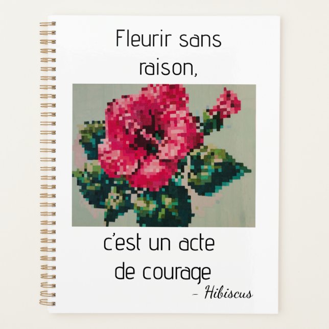 Fleur hibiscus en pixel art planner (Front)