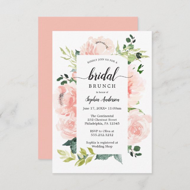 Fleur Jolie Pretty Floral Bridal Shower Invites (Front/Back)