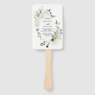 Fleur Jolie Watercolor Floral Wedding Program Fan