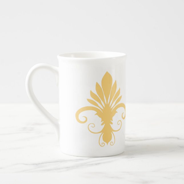 Fleur Lily Gold Bone China Mug (Left)
