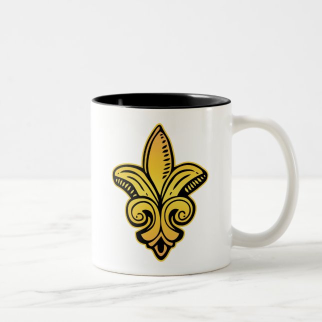 Fleur Mediaeval - Gold Two-Tone Coffee Mug (Right)
