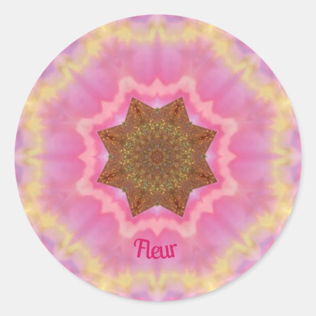 FLEUR ~ Pretty In Pink sticker personalised (Front)