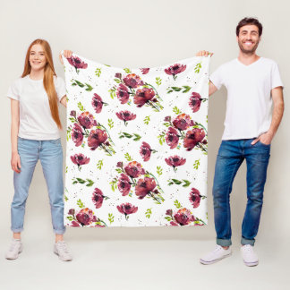 Fleur Watercolor Floral Blanket