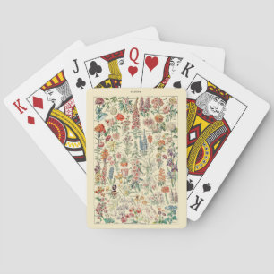 Fleurs Botanical Wildflower Diagram Playing Cards