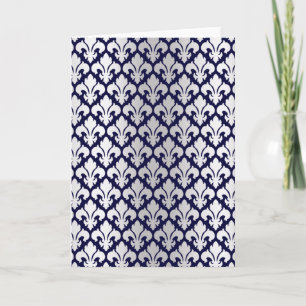 Fleurs-de-lys Silver and Blue Card