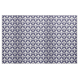 Fleurs-de-lys Silver and Blue Fabric