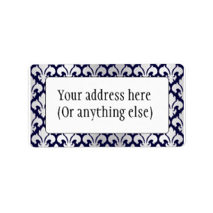 Fleurs-de-lys Silver and Blue Label