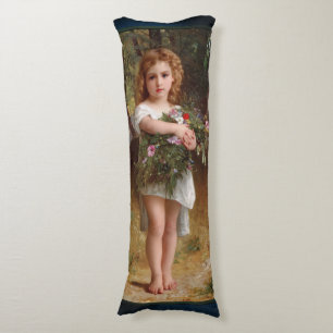 Fleurs De Printemps by William Bouguereau Body Cushion