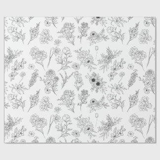 fleurs de saison wrapping paper